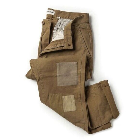 Taylor Stitch Atelier & Repairs Chinos In British Khaki Tan Patchwork Variety - Picture 3 of 12